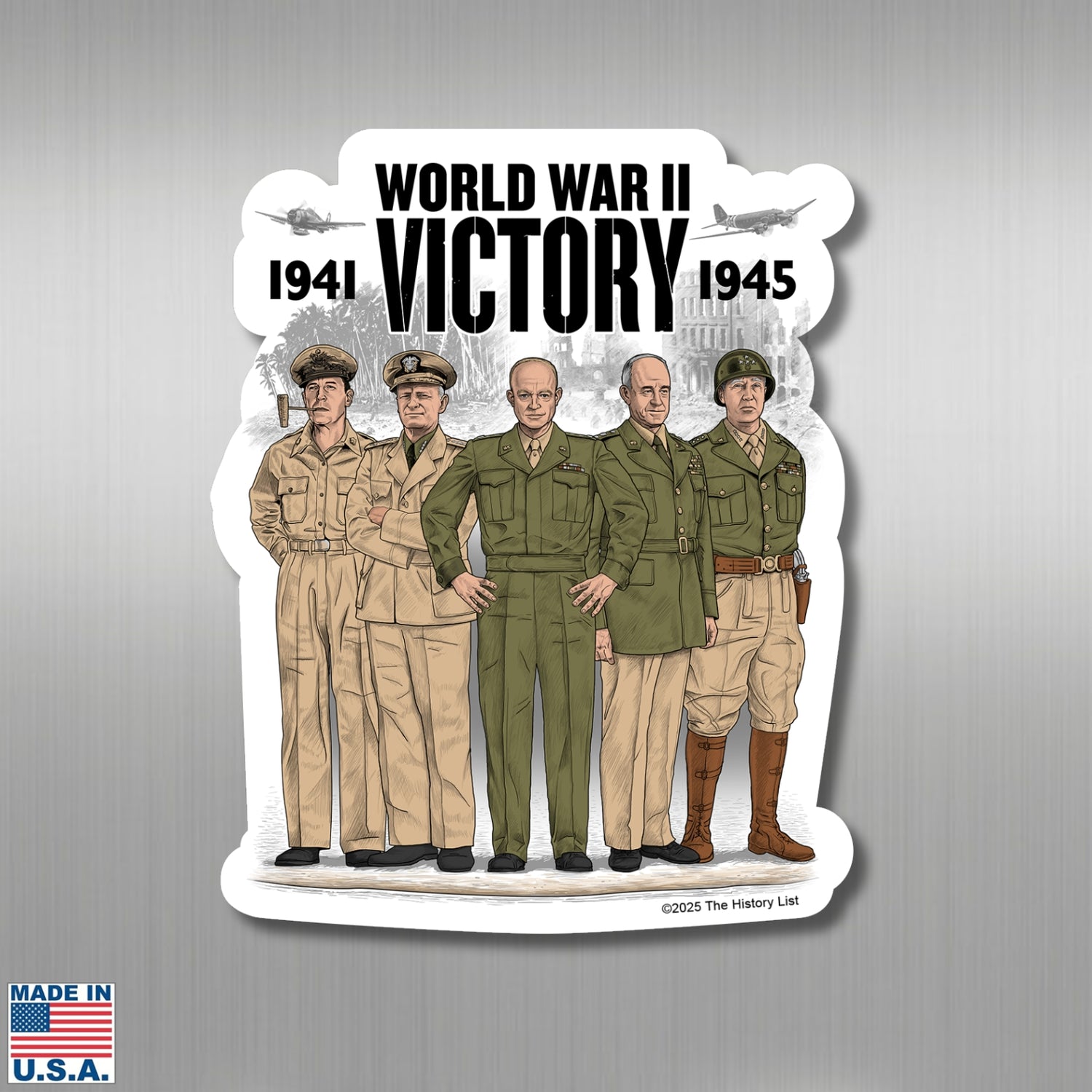 WWII Victory Five American Commanders Magnet from The History List store