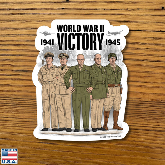 WWII Victory Five American Commanders Sticker from The History List store