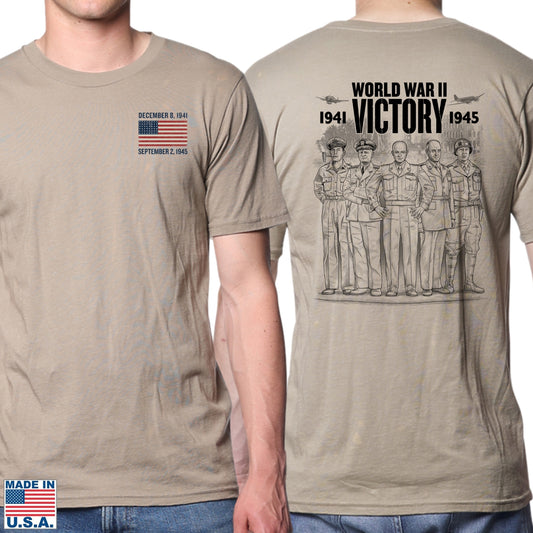 WWII Victory Five American Commanders Shirt  —  Made in America