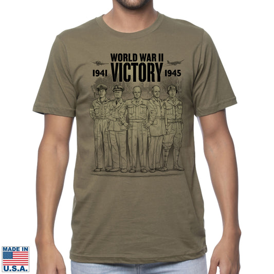 WWII Victory Five American Commanders Shirt  —  Made in America