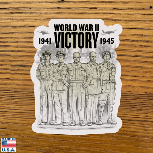 WWII Victory Five American Commanders Sticker