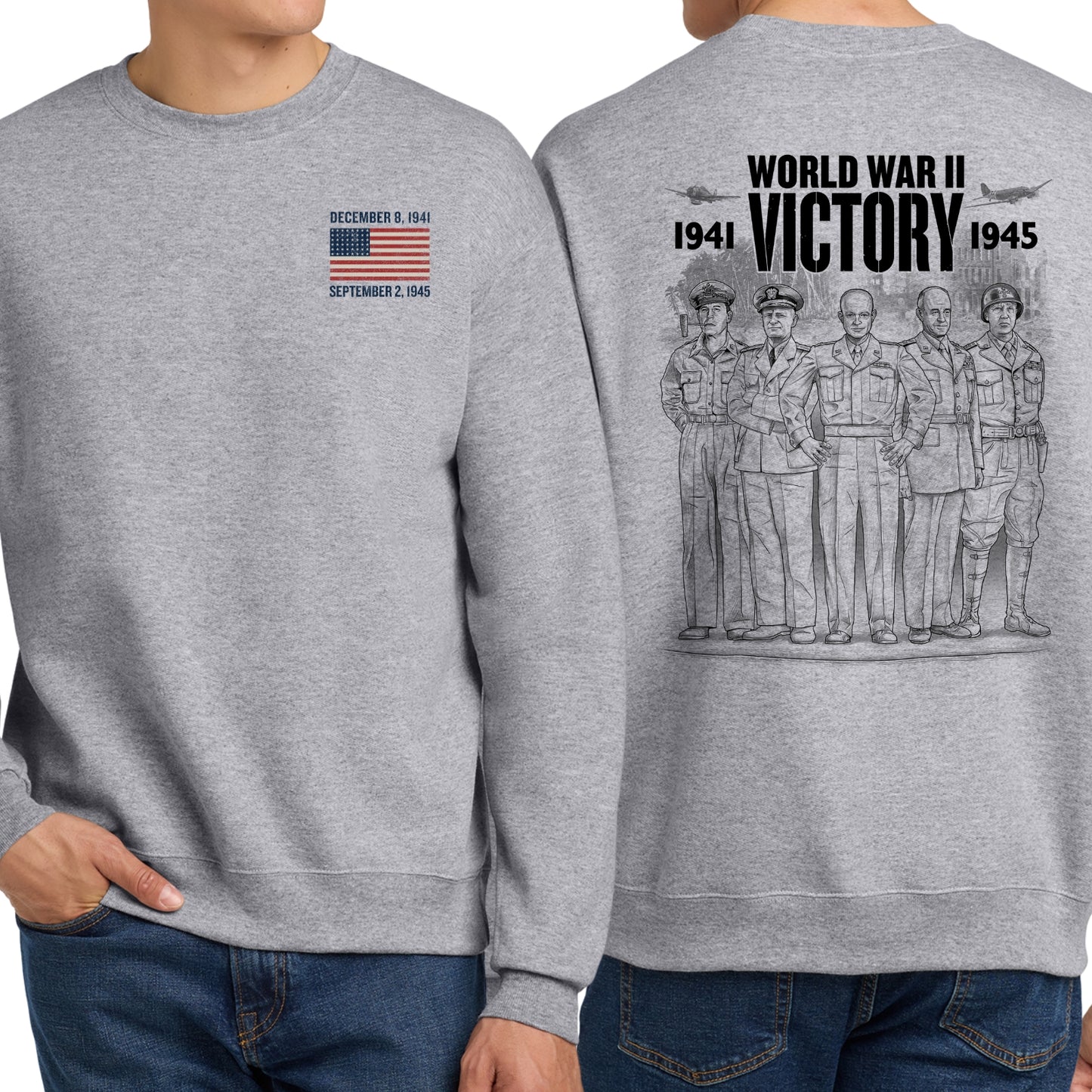 WWII Victory Five American Commanders Crewneck sweatshirt