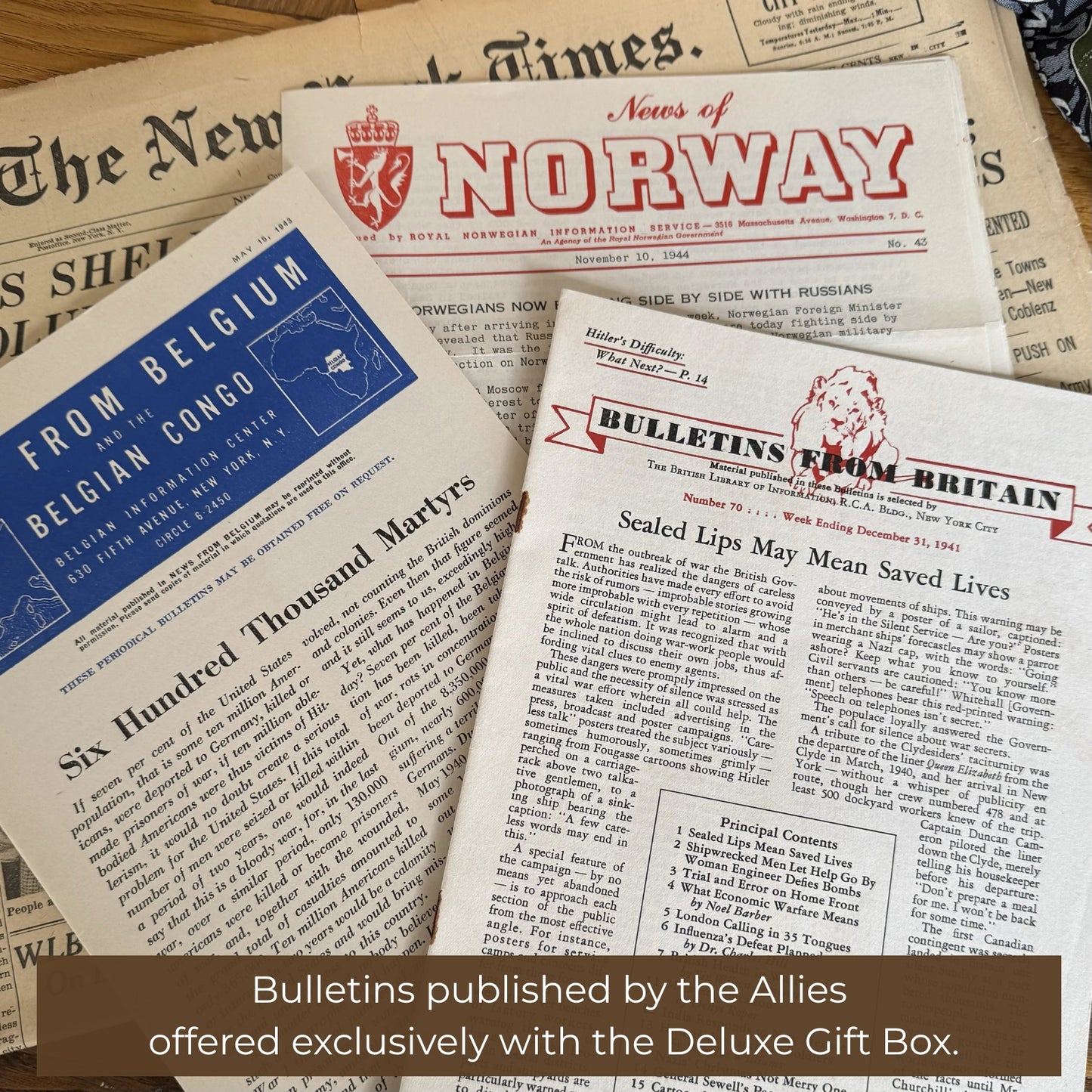 Victory in World War II Gift Box — Deluxe box with historic newspaper, escape map, more