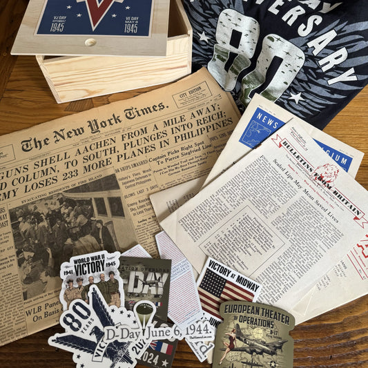 Victory in World War II Gift Box — Deluxe box with historic newspaper, escape map, more
