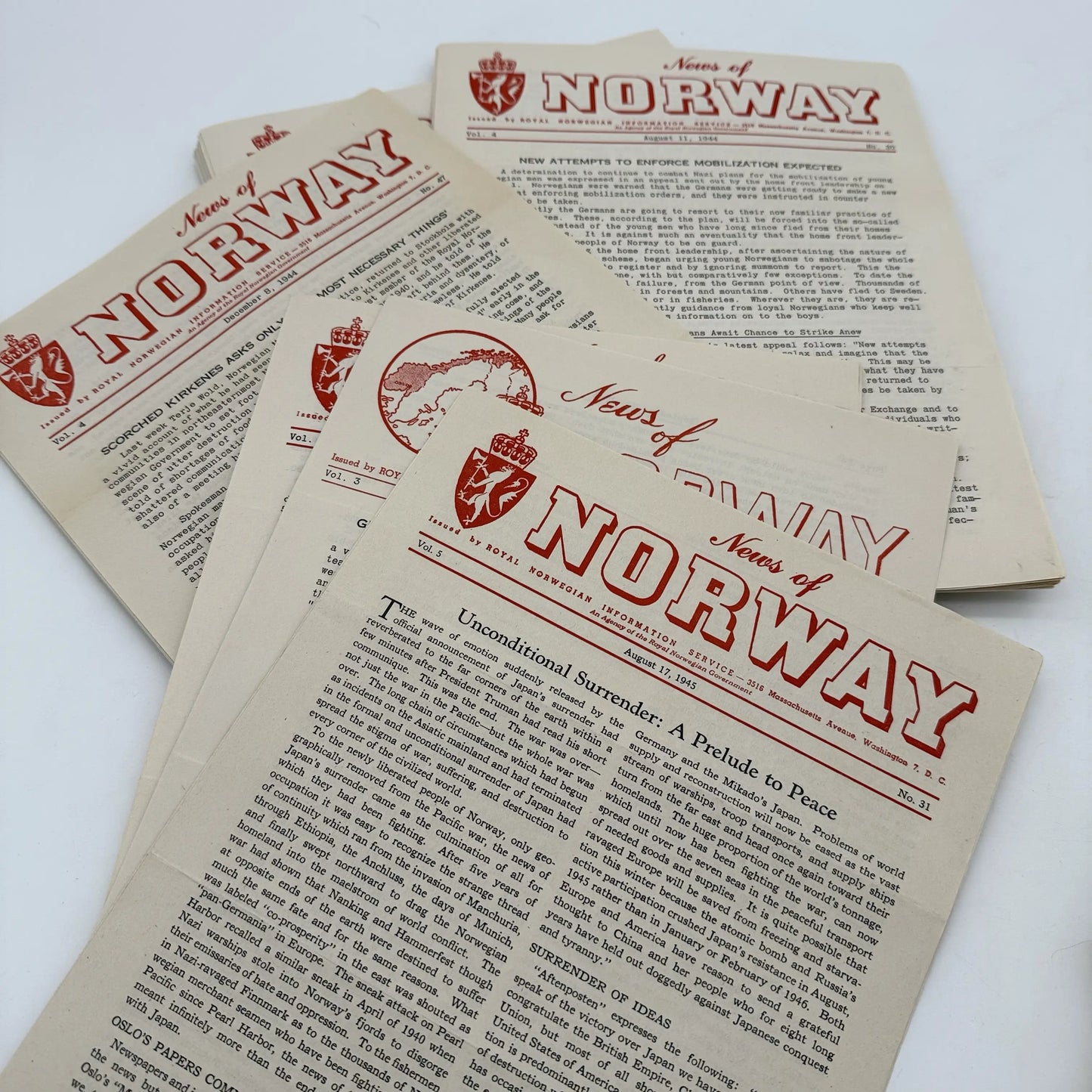 WWII Bulletins from Britain, Belgium, and Norway — More than 100 publications