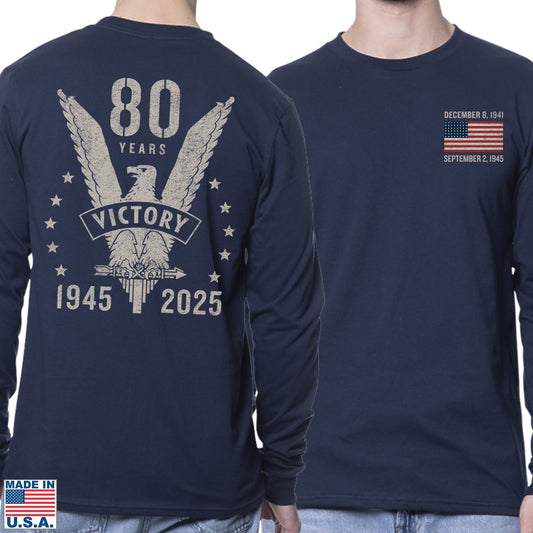 WWII Victory 80th Anniversary Made in America Long-sleeved shirt