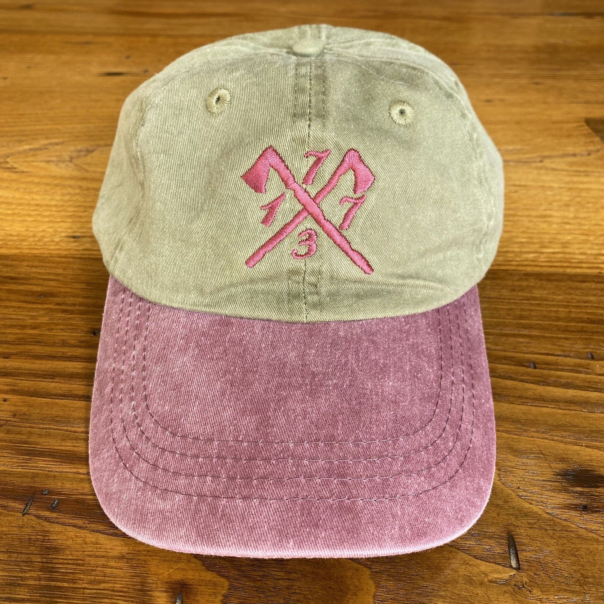 Embroidered "1773" Boston Tea Party Two-tone cap - Khaki/Maroon from The History List Store