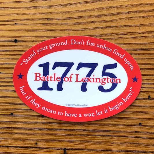 "1775 Battle of Lexington" Bumper sticker from The History List Store