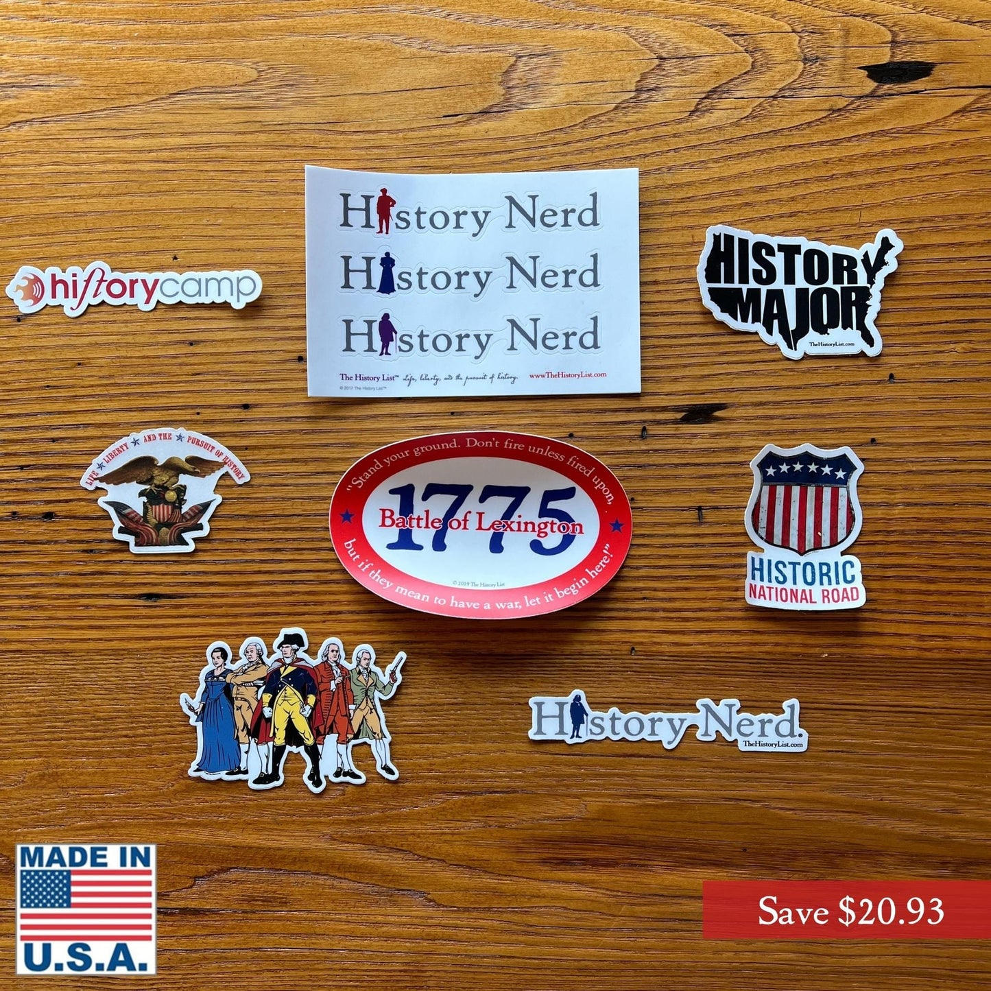 "History Major" Sticker pack from The History List Store