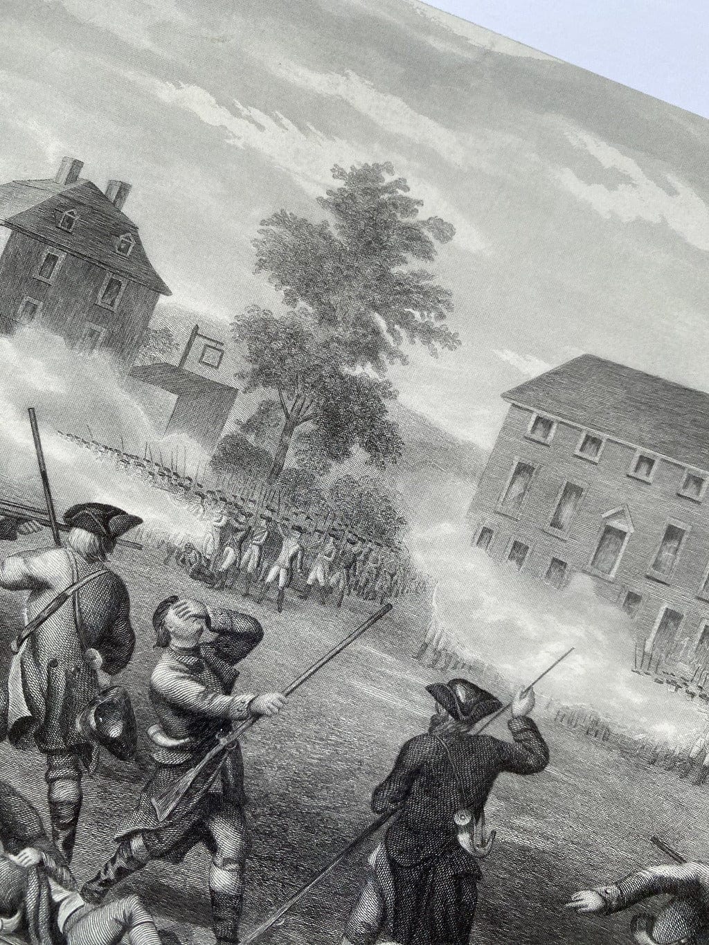 Closeup of the "Battle of Lexington 1775" Archival print from the History list store