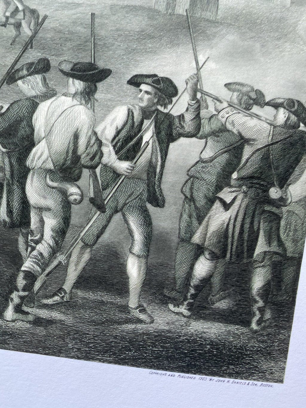 Closeup image "Battle of Lexington 1775" Archival print from the History list store