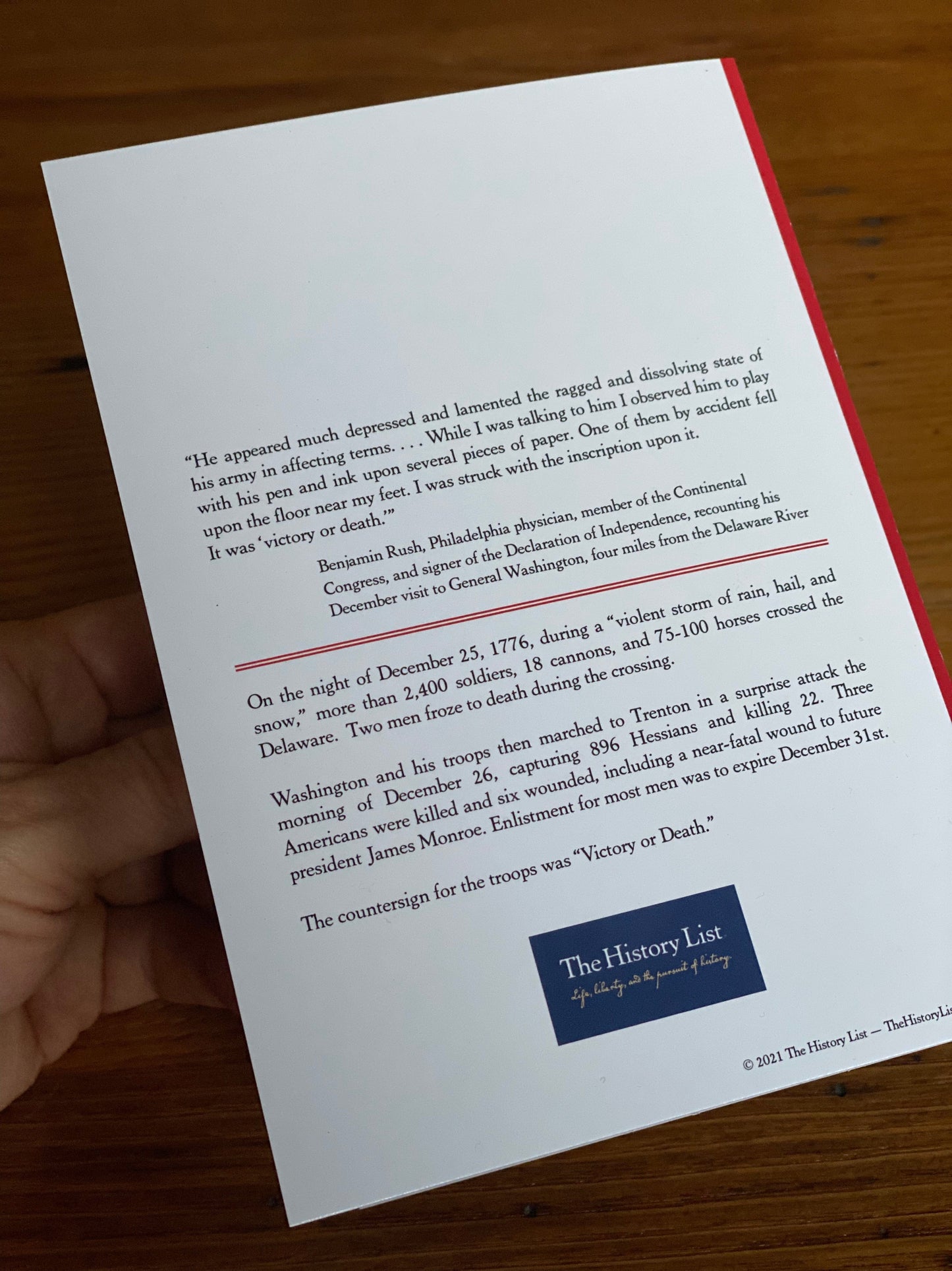 George Washington's Christmas Day Crossing of the Delaware Note cards with envelopes - Set of 13 — Very limited