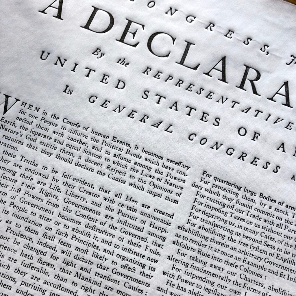 Edes "Declaration of Independence" from the Printing Office of Edes & Gill in Boston from The History List Store