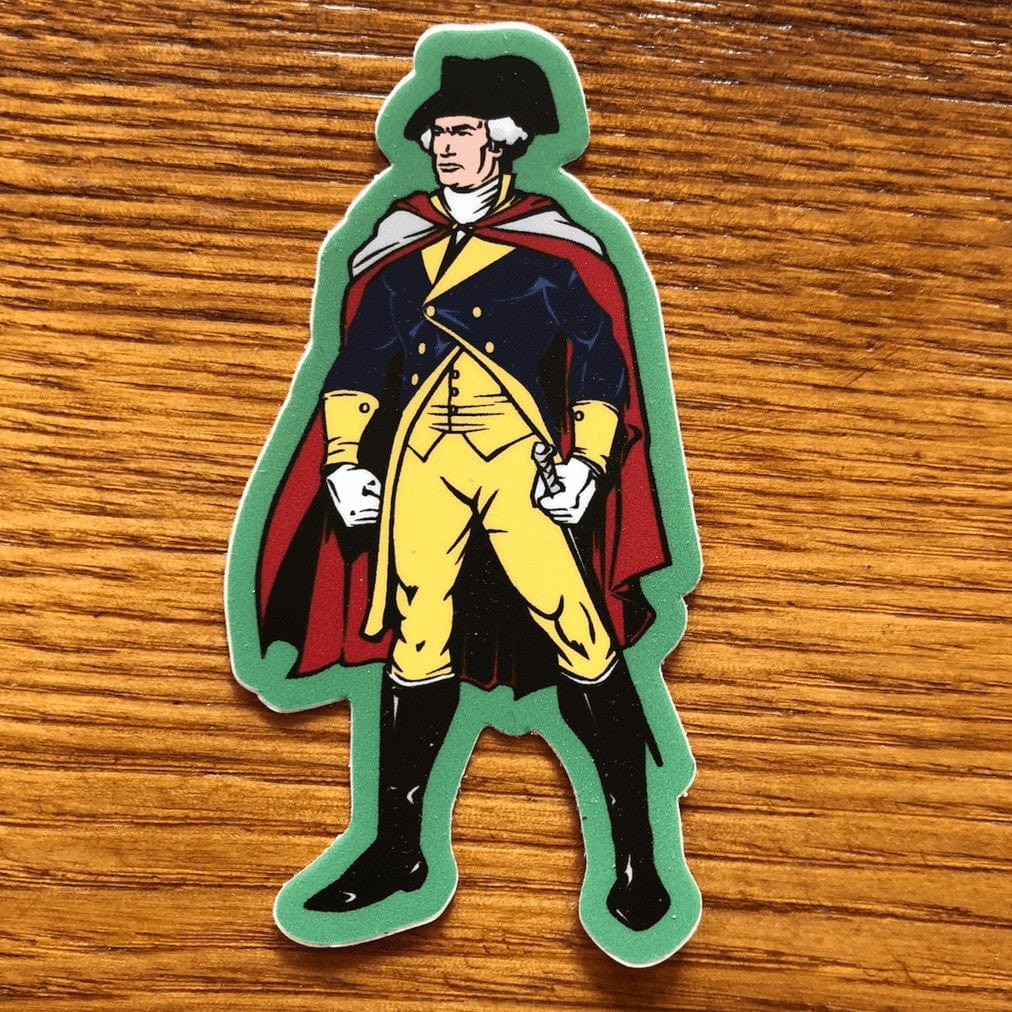"Revolutionary Superheroes - George Washington" Sticker from The History List Store