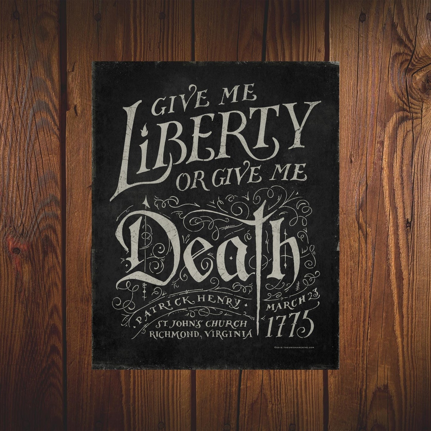 "Give me liberty, or give me death!" Sticker from the history list store