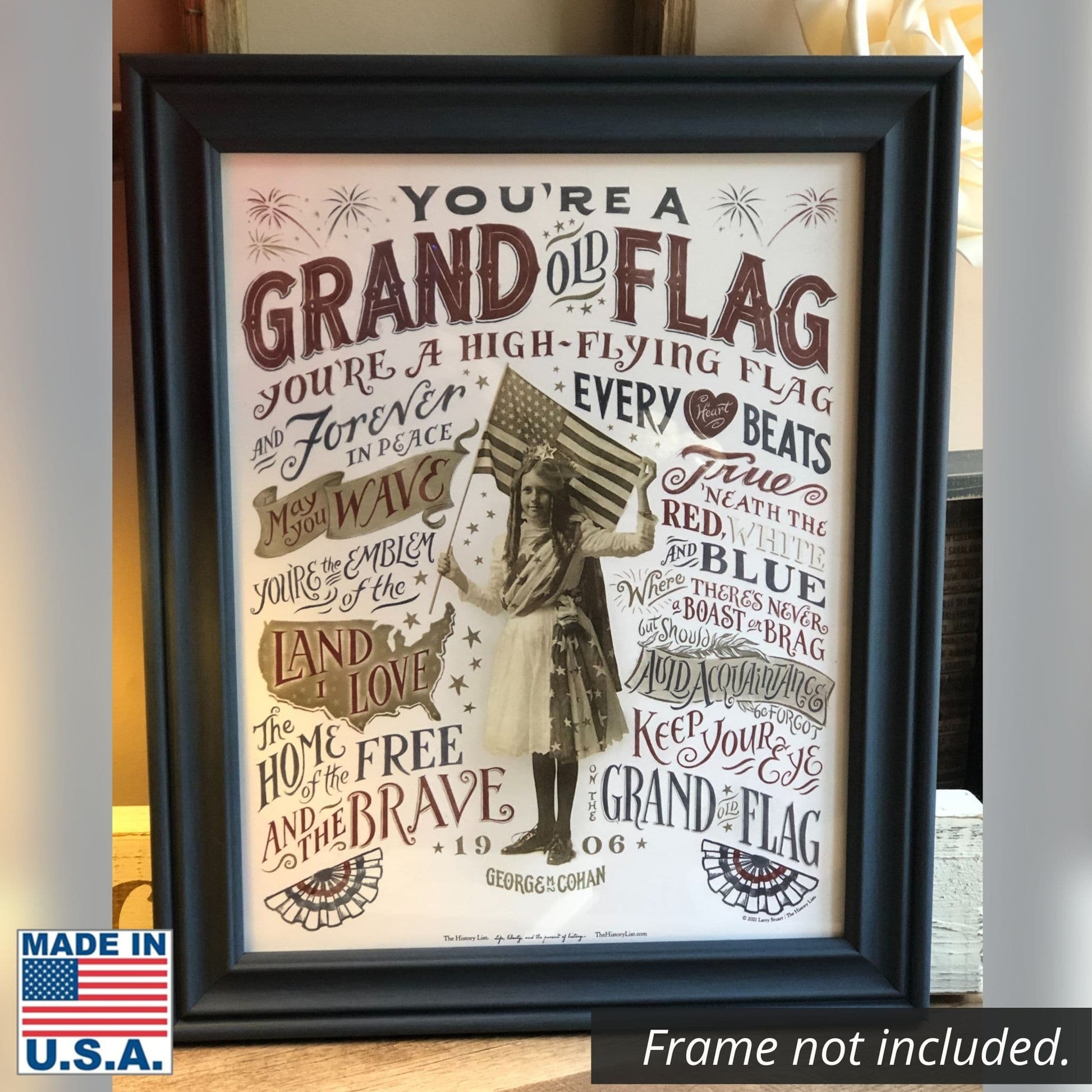 Framed "Grand Old Flag" as a small poster from the history list store
