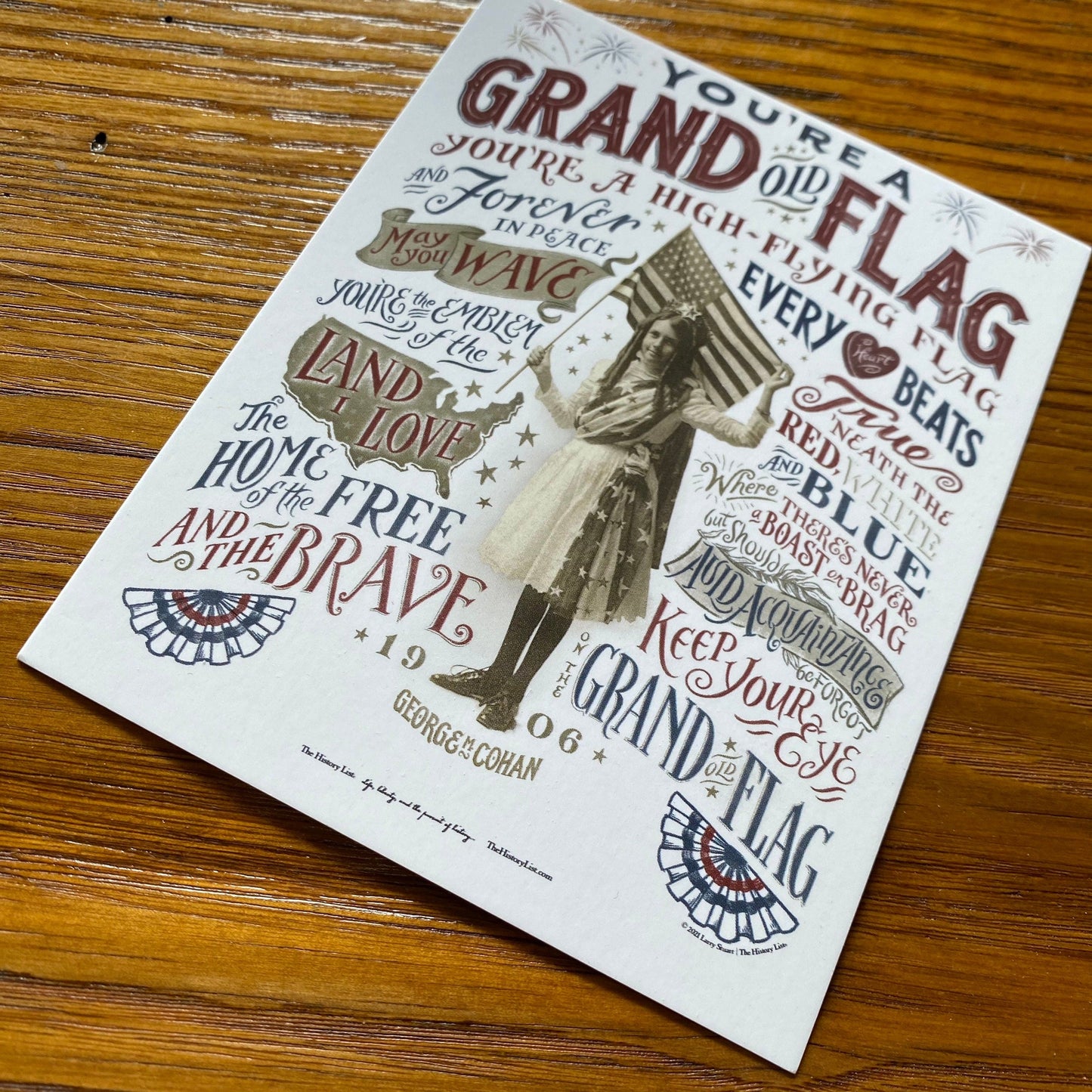 "Grand Old Flag" Postcard - Individually packed from the history list store