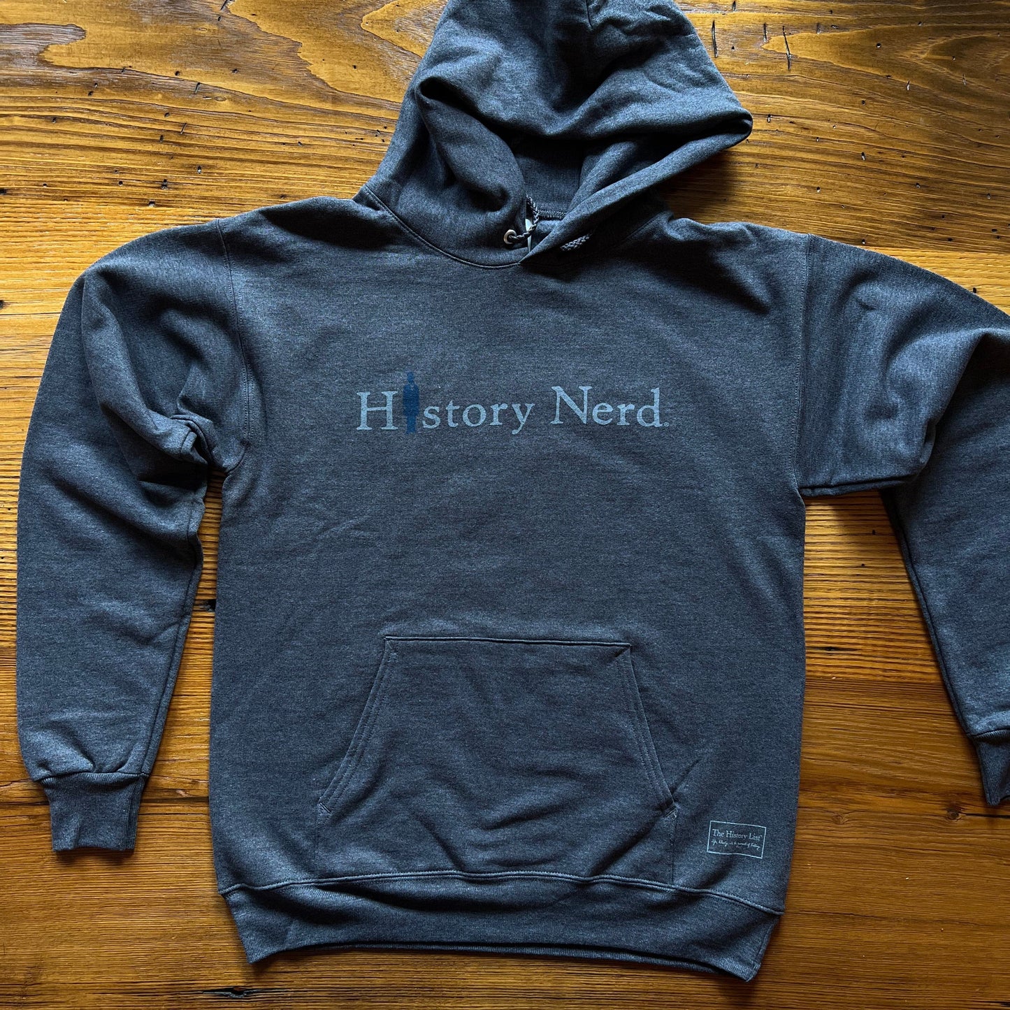 "History Nerd" with Abraham Lincoln - Hooded sweatshirt in Charcoal heather from The History List store