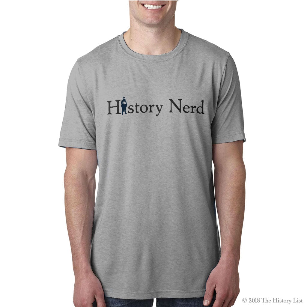 "History Nerd" shirt with WWII Airman - Stone grey from The History List Store