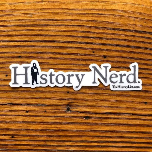 "History Nerd" Sticker with WWII Airman from The History List Store