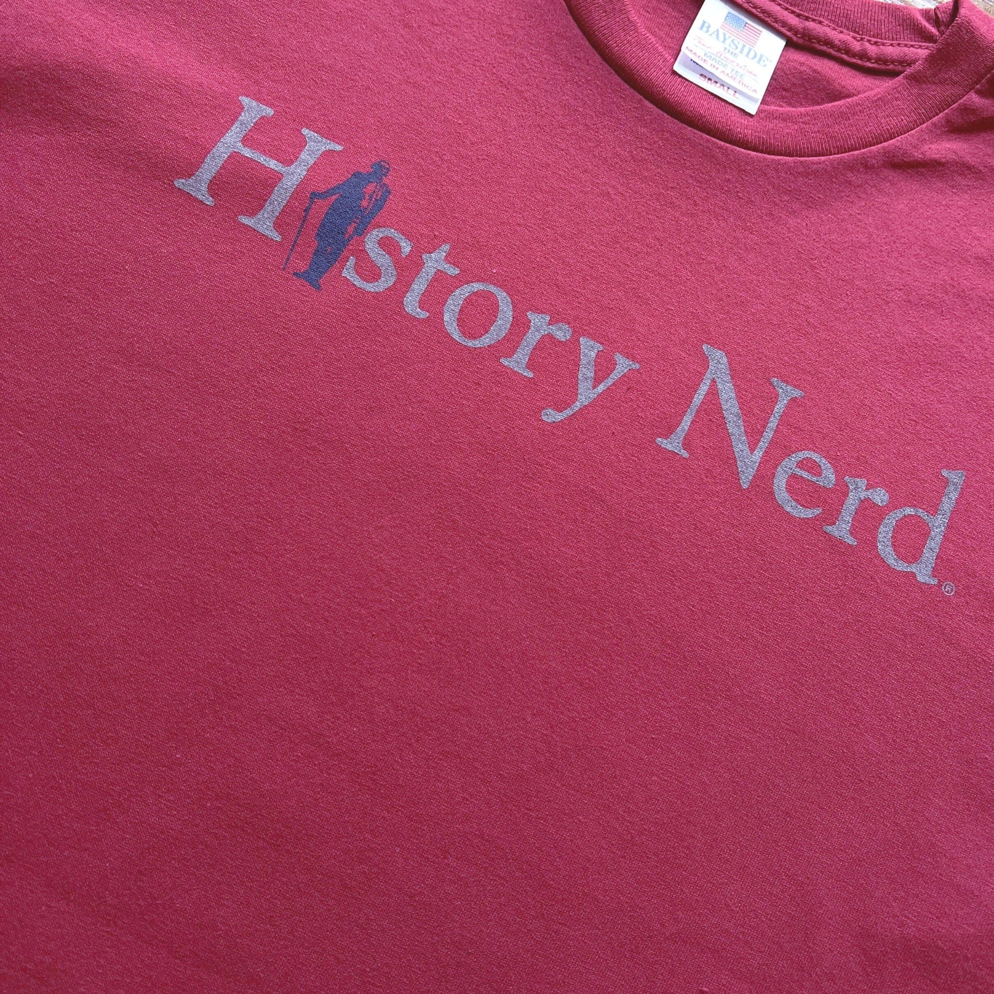 Close-up "History Nerd" shirt with George Washington — from the History List Store