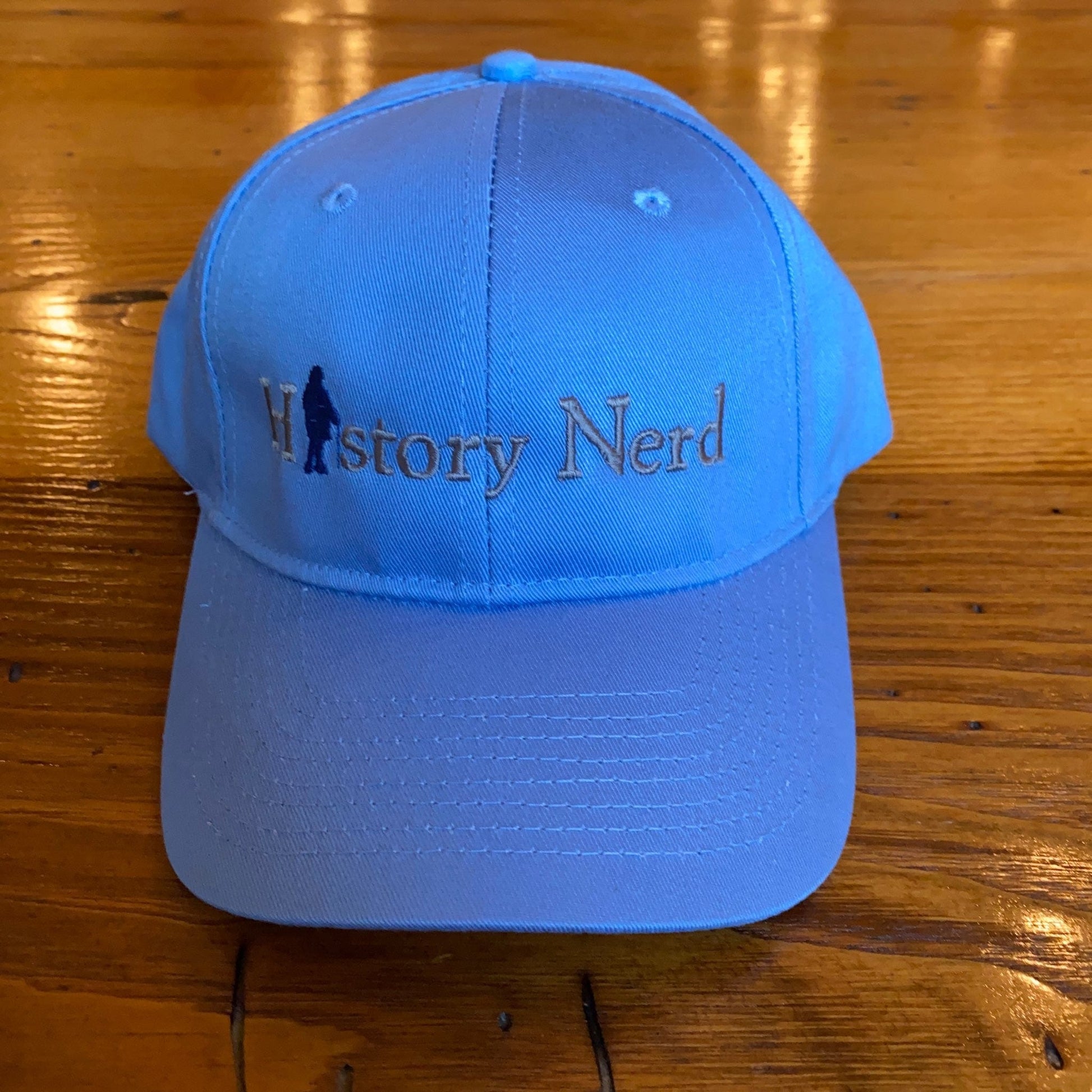 Embroidered "History Nerd" with Ben Franklin cap - Carolina blue from The History List Store