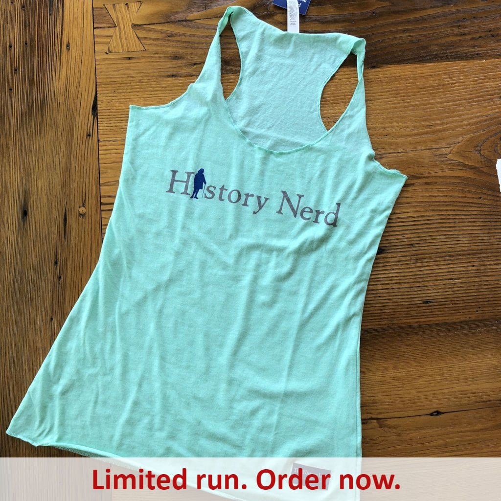 Mint Green "History Nerd" Tank top with Ben Franklin from The History List Store