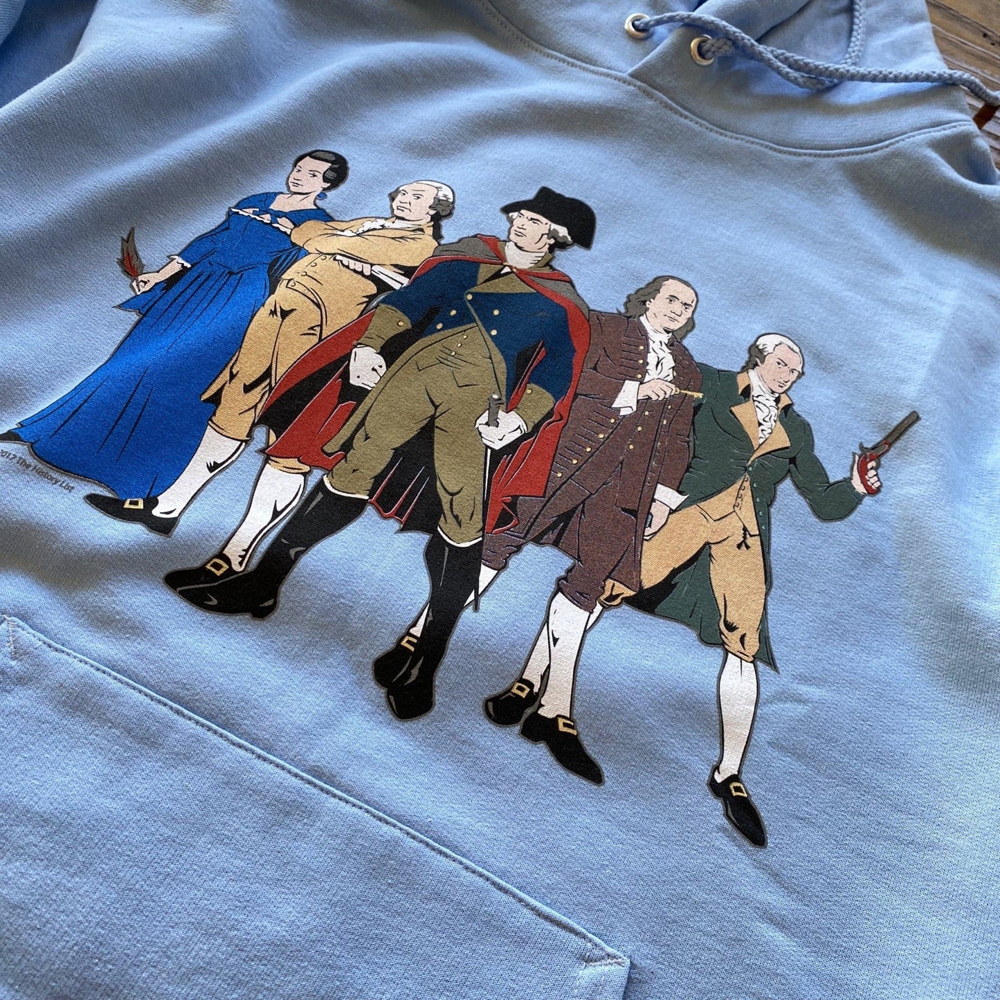"Revolutionary Superheroes" with George Washington Hooded sweatshirt and Crewneck sweatshirt from The History List Store