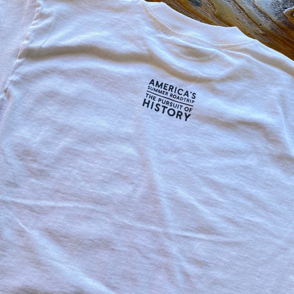 Back print of "Historic National Road" T-shirt from the history list store