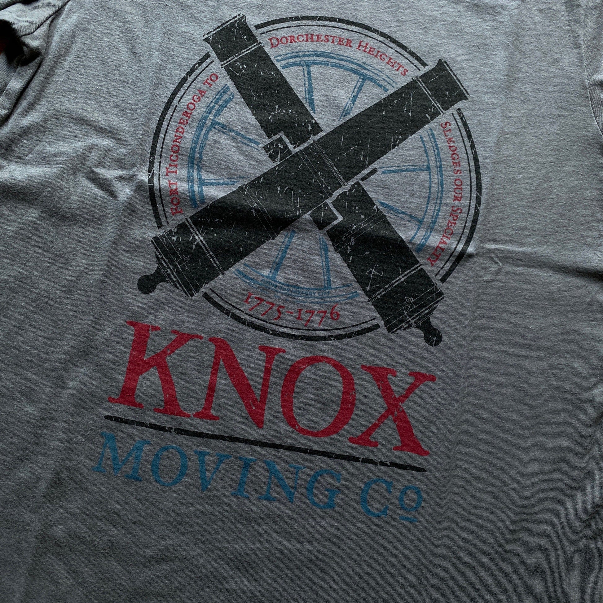 Close-up of "Knox Moving Co." Shirt from the history list store