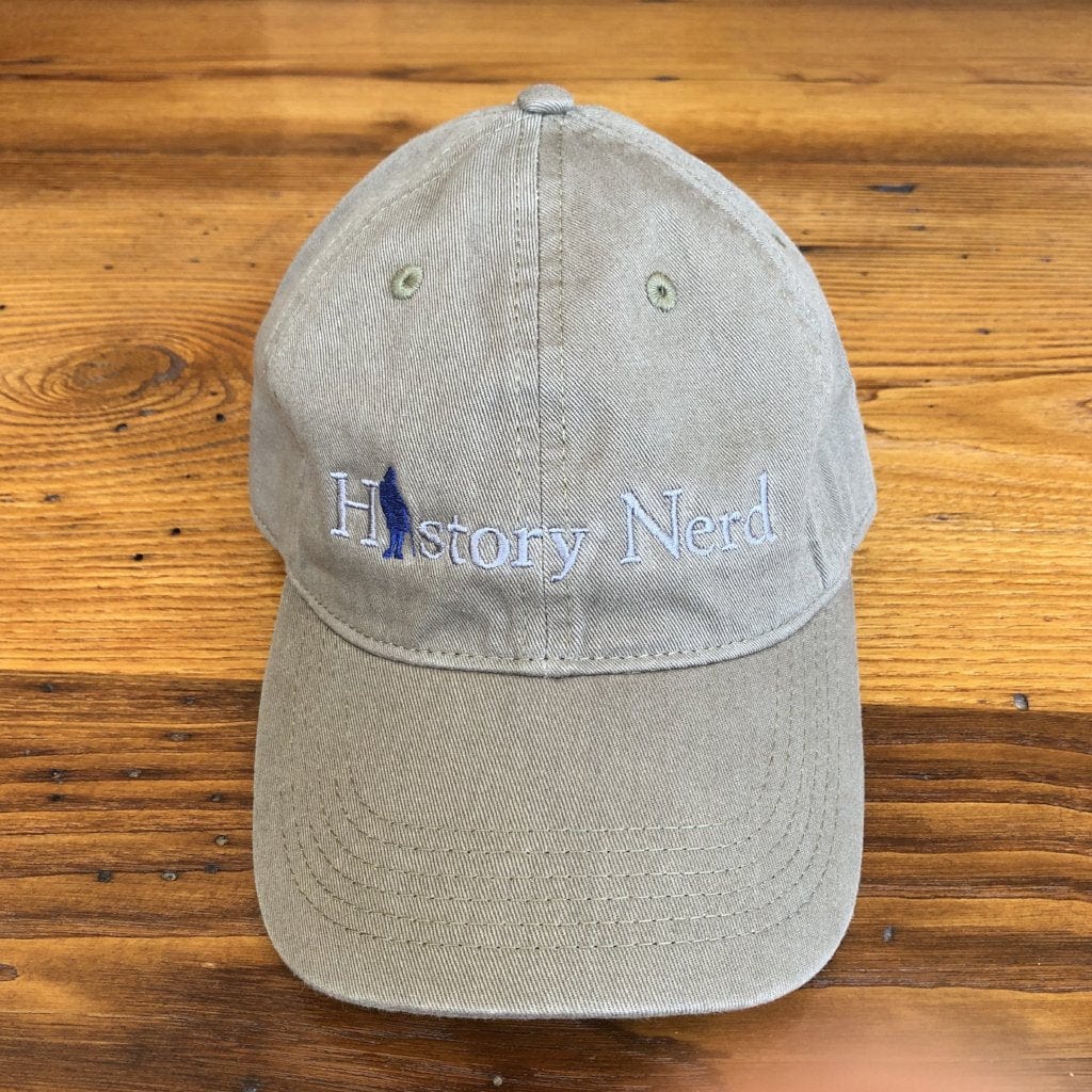 Embroidered "History Nerd" with Ben Franklin cap - Dark olive from The History List Store