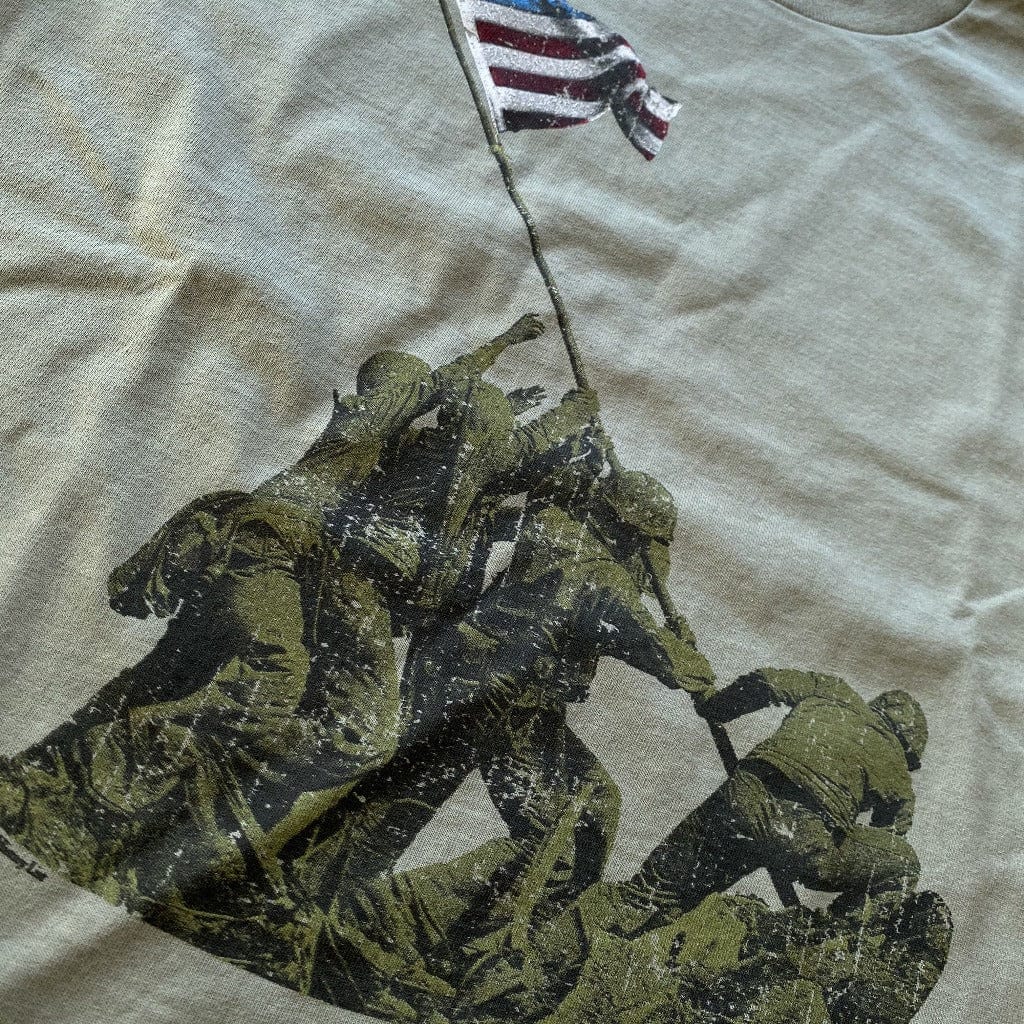 Close-up of the Flag raising on Mount Suribachi - 75th Anniversary of the Battle of Iwo Jima Long-sleeved shirt from the History List Store