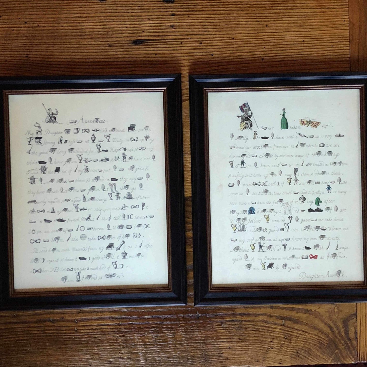 Set of Revolutionary Documents: "America to her Mistaken Mother" and "Britannia to America" from The History List Store