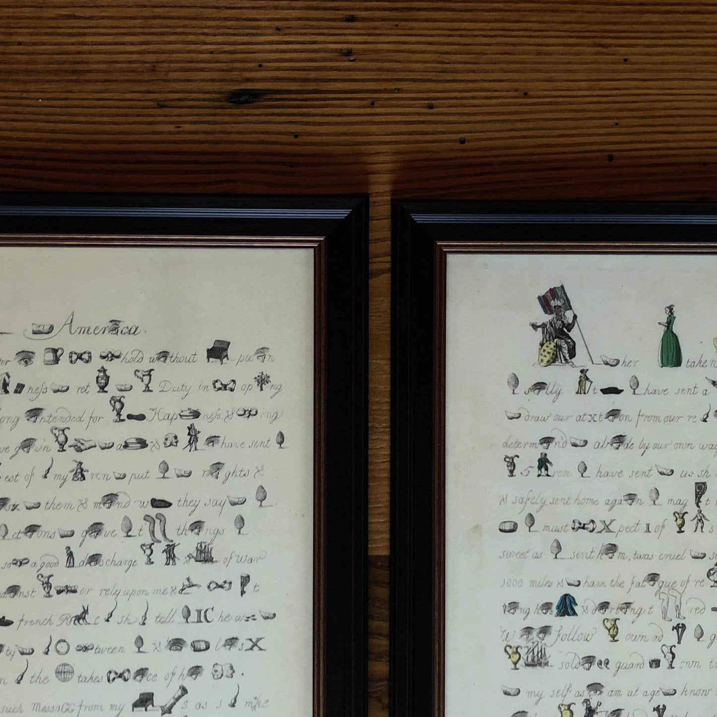 Set of Revolutionary Documents: "America to her Mistaken Mother" and "Britannia to America" from The History List Store