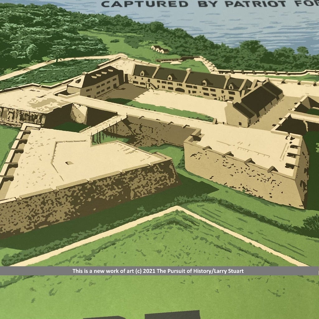 Close-up of Fort Ticonderoga limited edition print — Signed and numbered — Only 200 printed from the History List Store