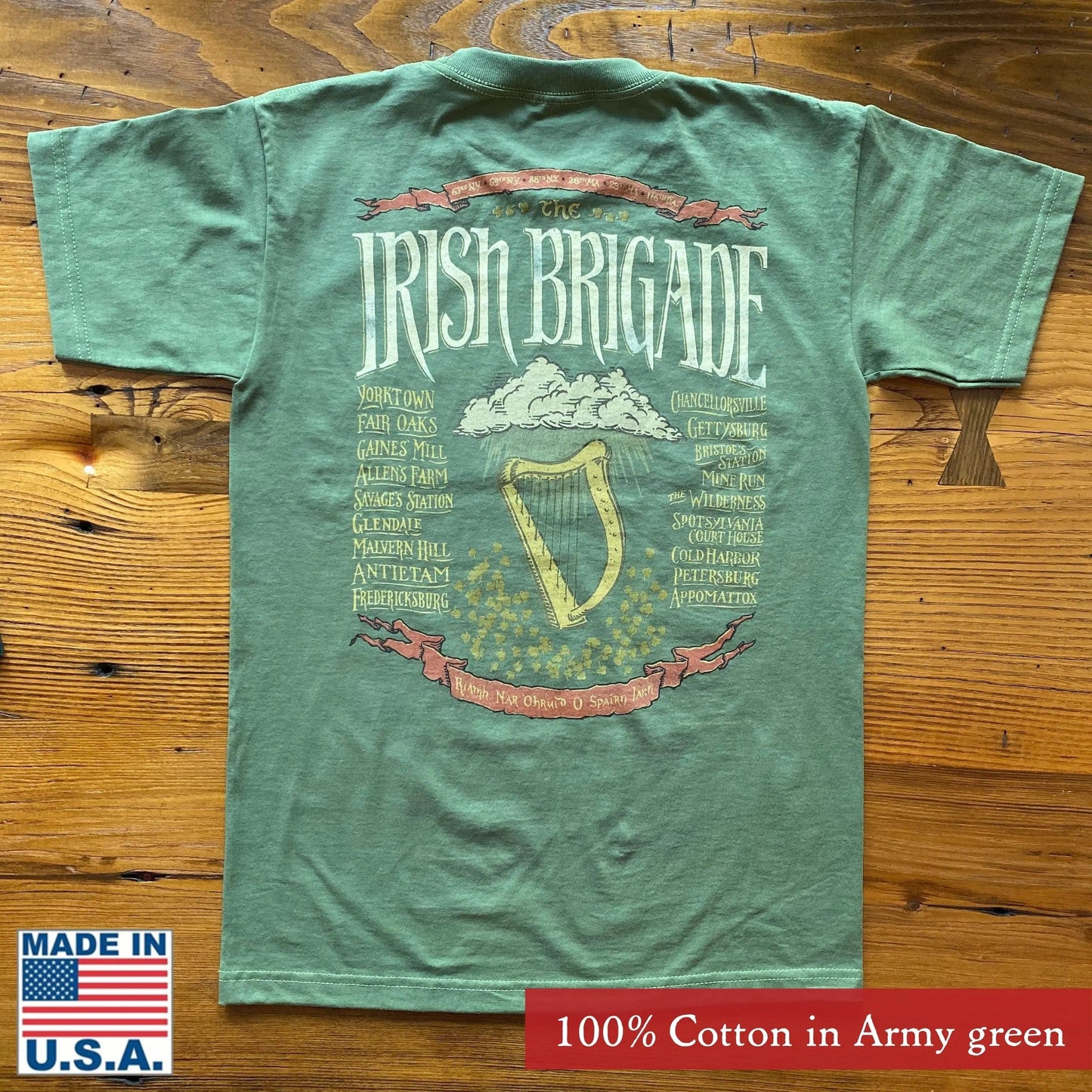 Army green The Civil War "Irish Brigade" Shirt from The History List store
