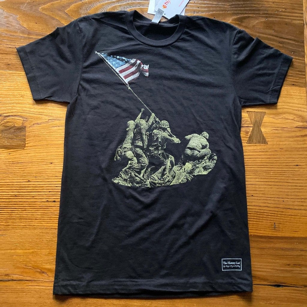 Flag raising on Mount Suribachi - 75th Anniversary of the Battle of Iwo Jima - with 100% cotton Made in the USA as an option from The History List Store