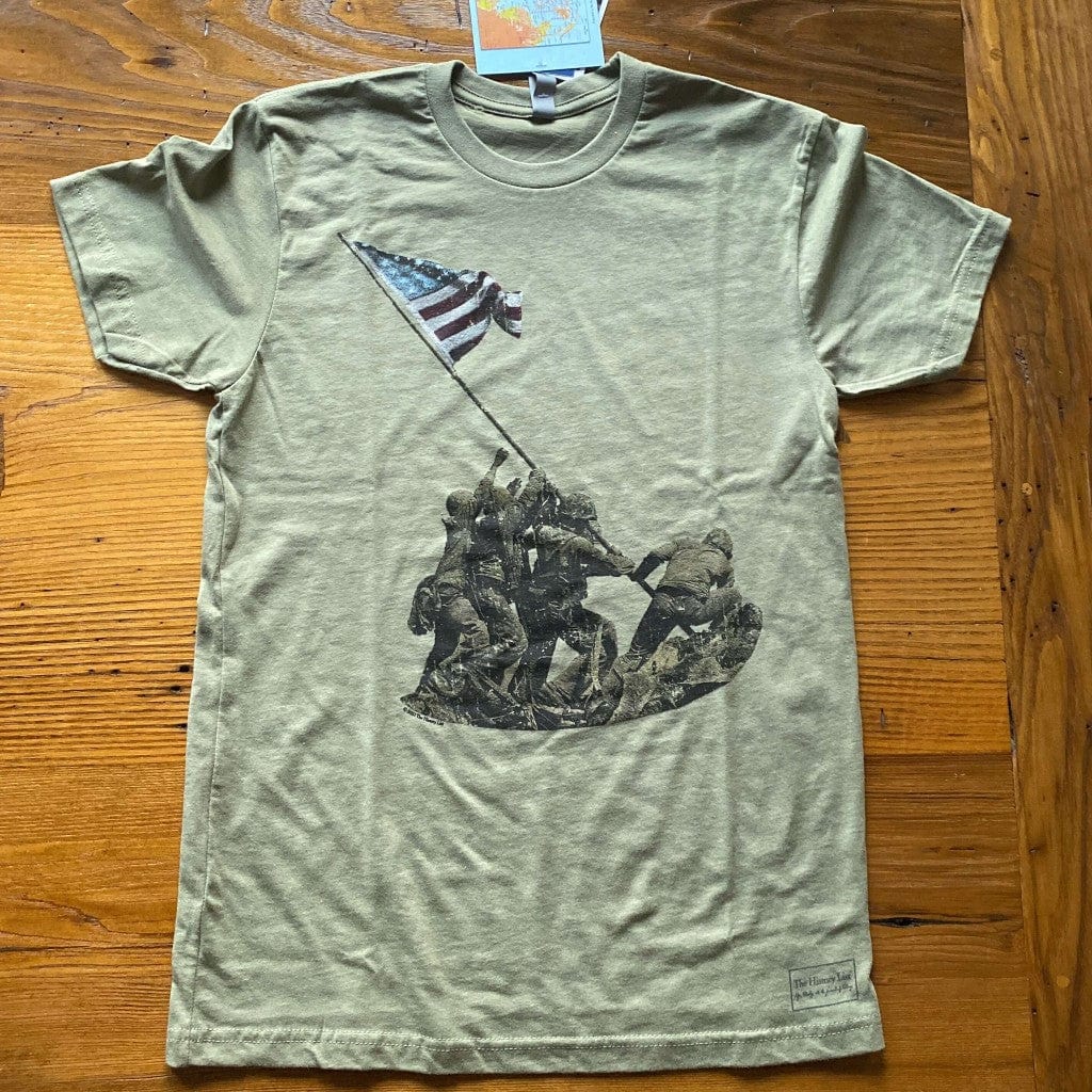 Flag raising on Mount Suribachi - 75th Anniversary of the Battle of Iwo Jima - with 100% cotton Made in the USA as an option from The History List Store
