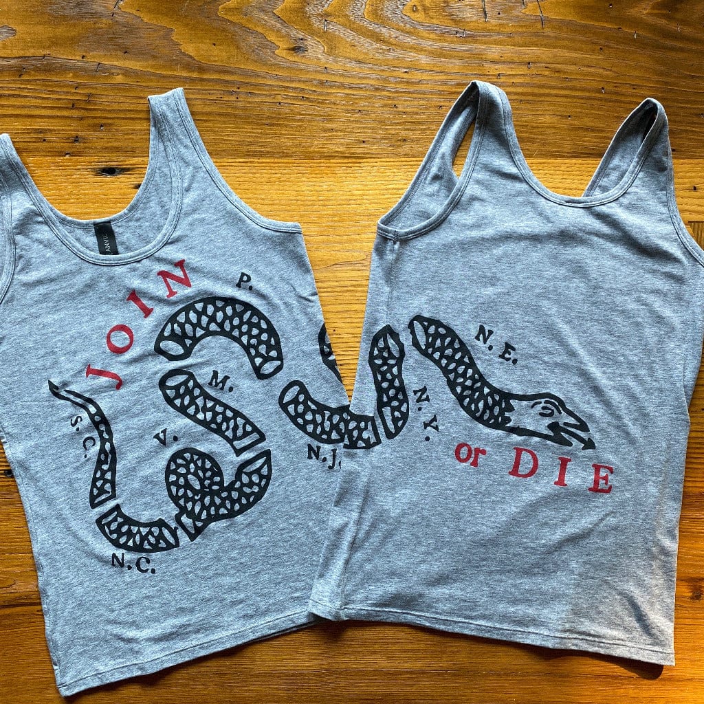 "Join or Die" Tank top for women - Heather grey from the history list store