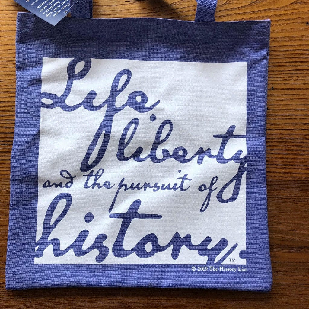 Lilac "Life, liberty, and the pursuit of history" Tote bag - in 15 colors from The History List Store