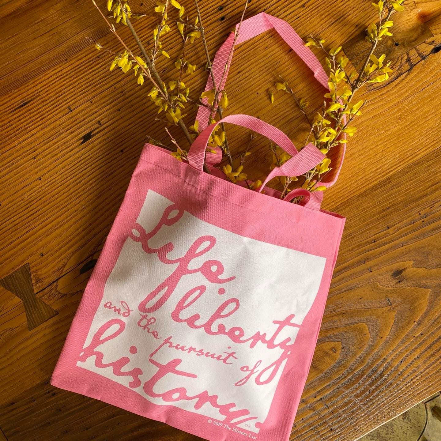 Pink "Life, liberty, and the pursuit of history" Tote bag - from the history list store