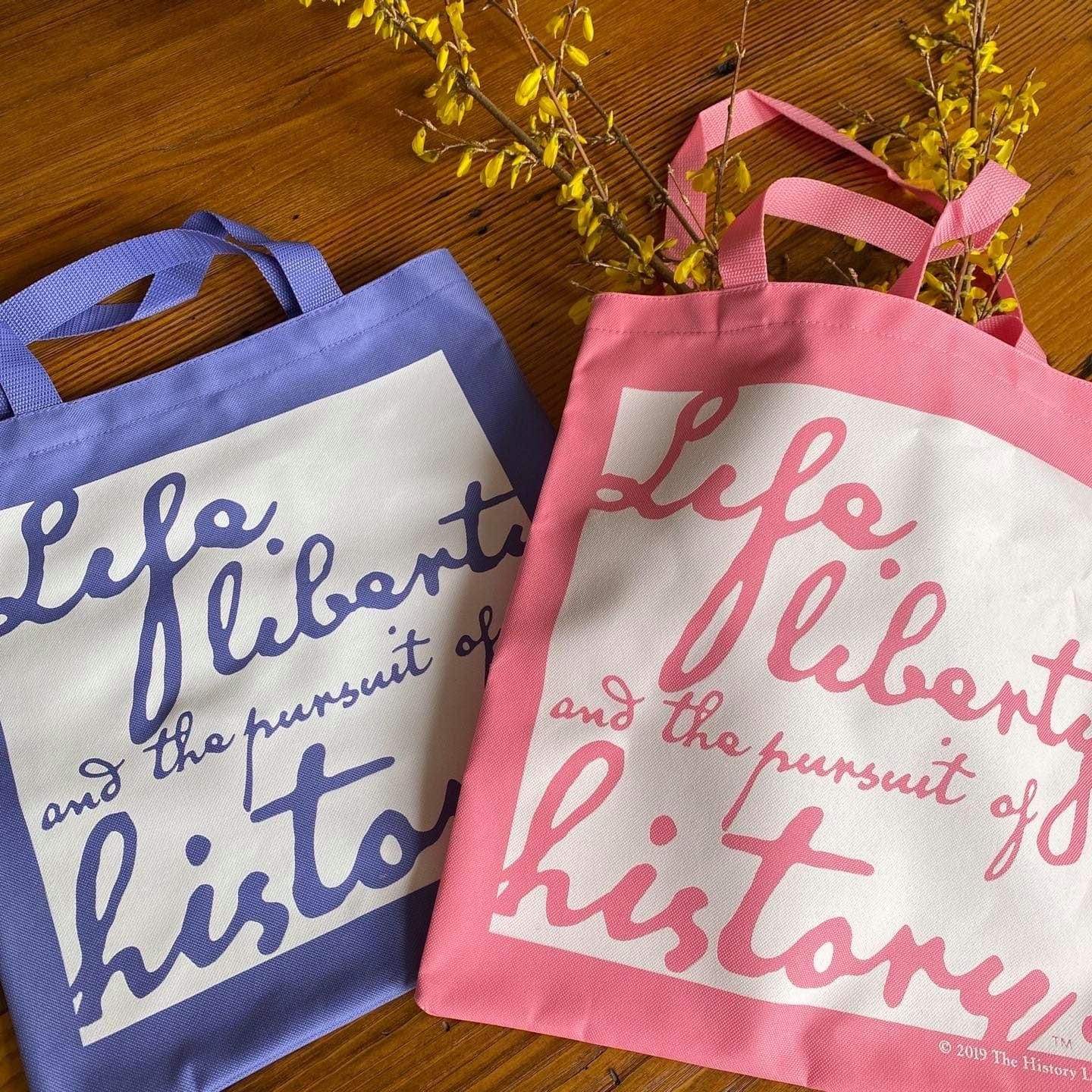 Purple and Pink "Life, liberty, and the pursuit of history" Tote bag - from the history list store