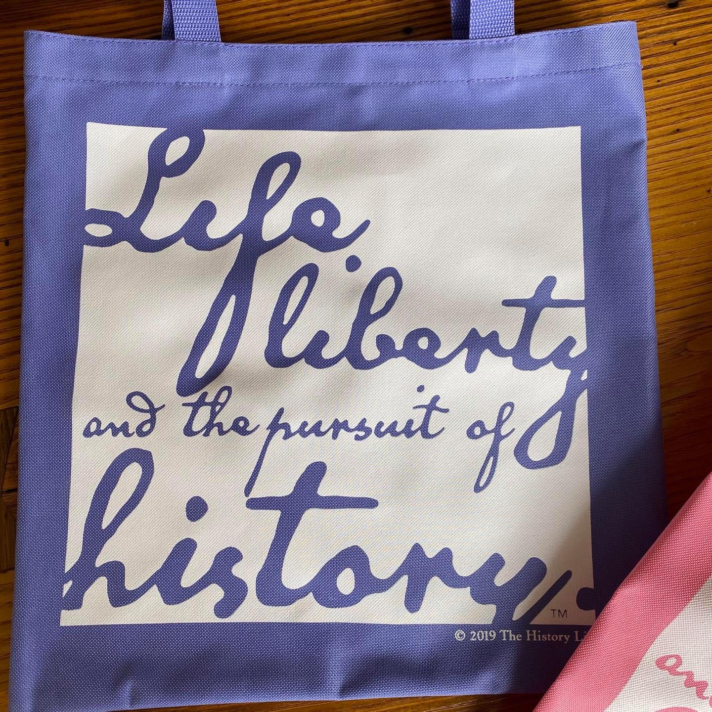 Purple "Life, liberty, and the pursuit of history" Tote bag - from the history list store