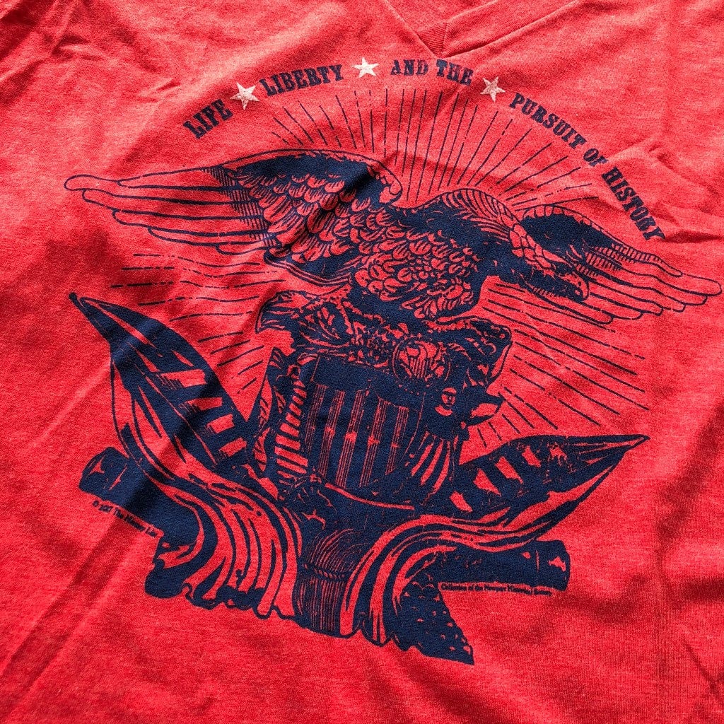 "Life, liberty, and the pursuit of history" V-neck Shirt - Light red heather from The History List Store