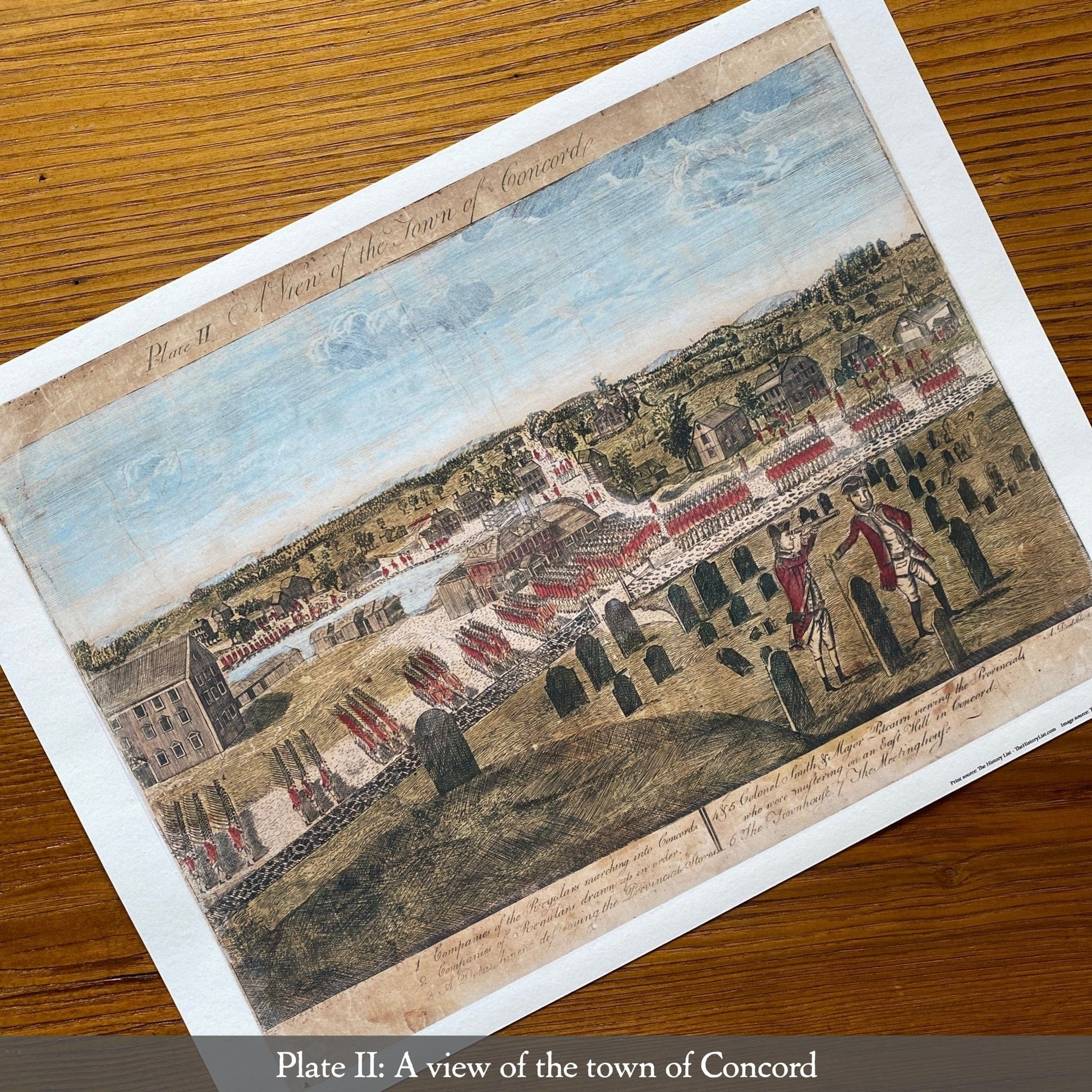 Plate 2: A view of the town of Concord - "The Doolittle Engravings of the Battle of Lexington and Concord" Archival Print from the history list store