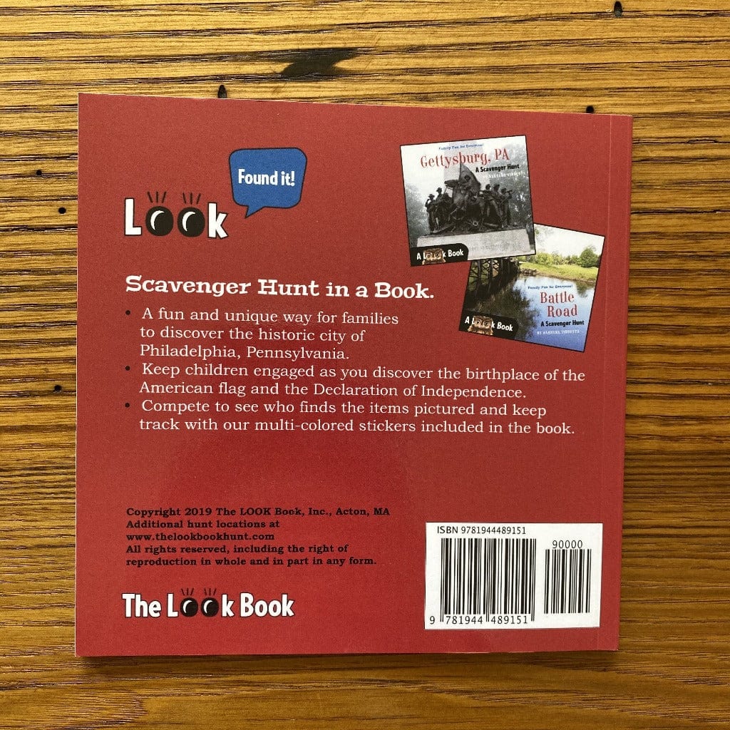 Back of The LOOK Book "Historic Philadelphia: A Scavenger Hunt" by Barbara Tibbetts from the History List Store