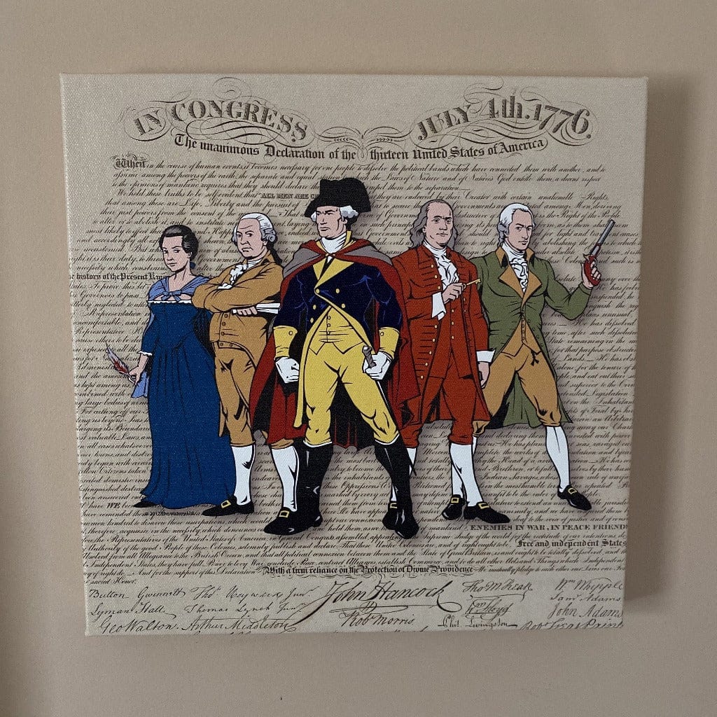 Revolutionary Superheroes and the Declaration of Independence on canvas with a gallery wrap from the History List Store