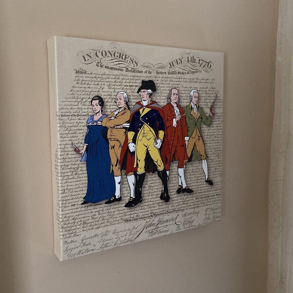 Revolutionary Superheroes and the Declaration of Independence on canvas with a gallery wrap from the History List Store