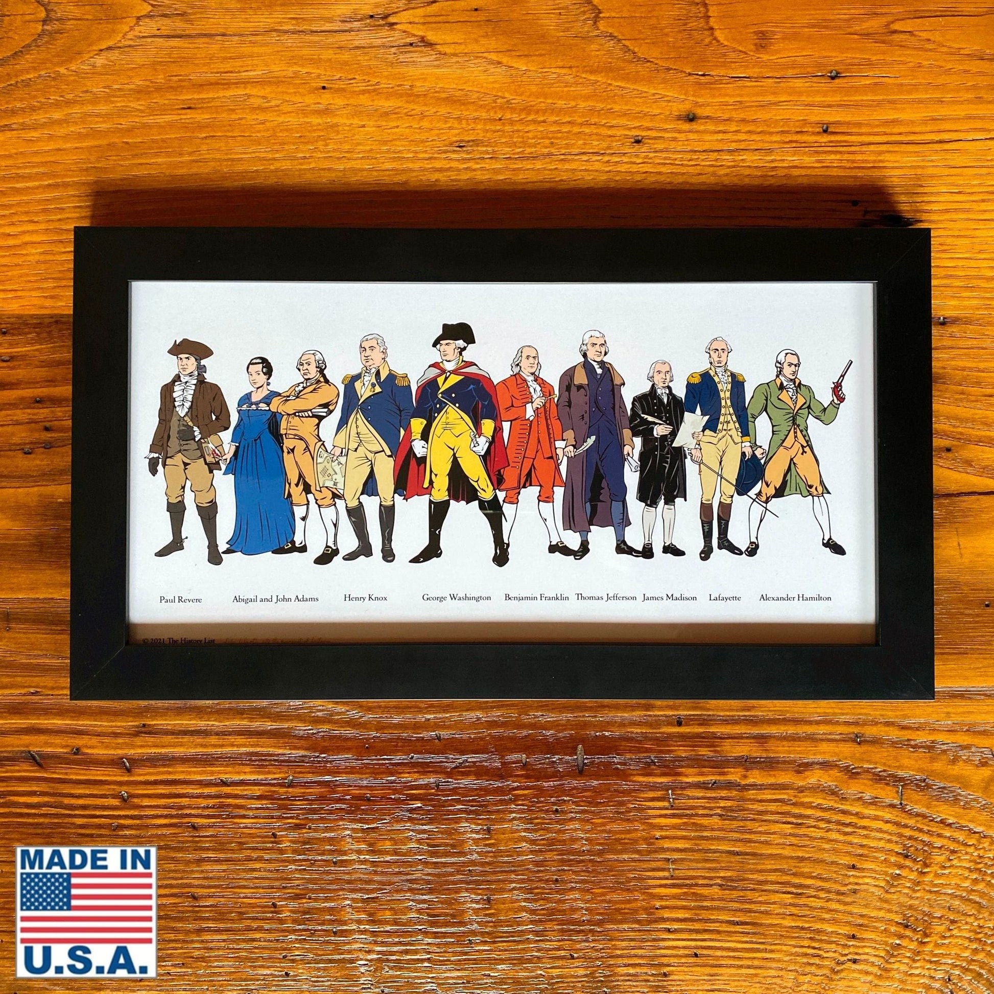 Framed Ten "Revolutionary Superheroes" as a small poster from the History List Store