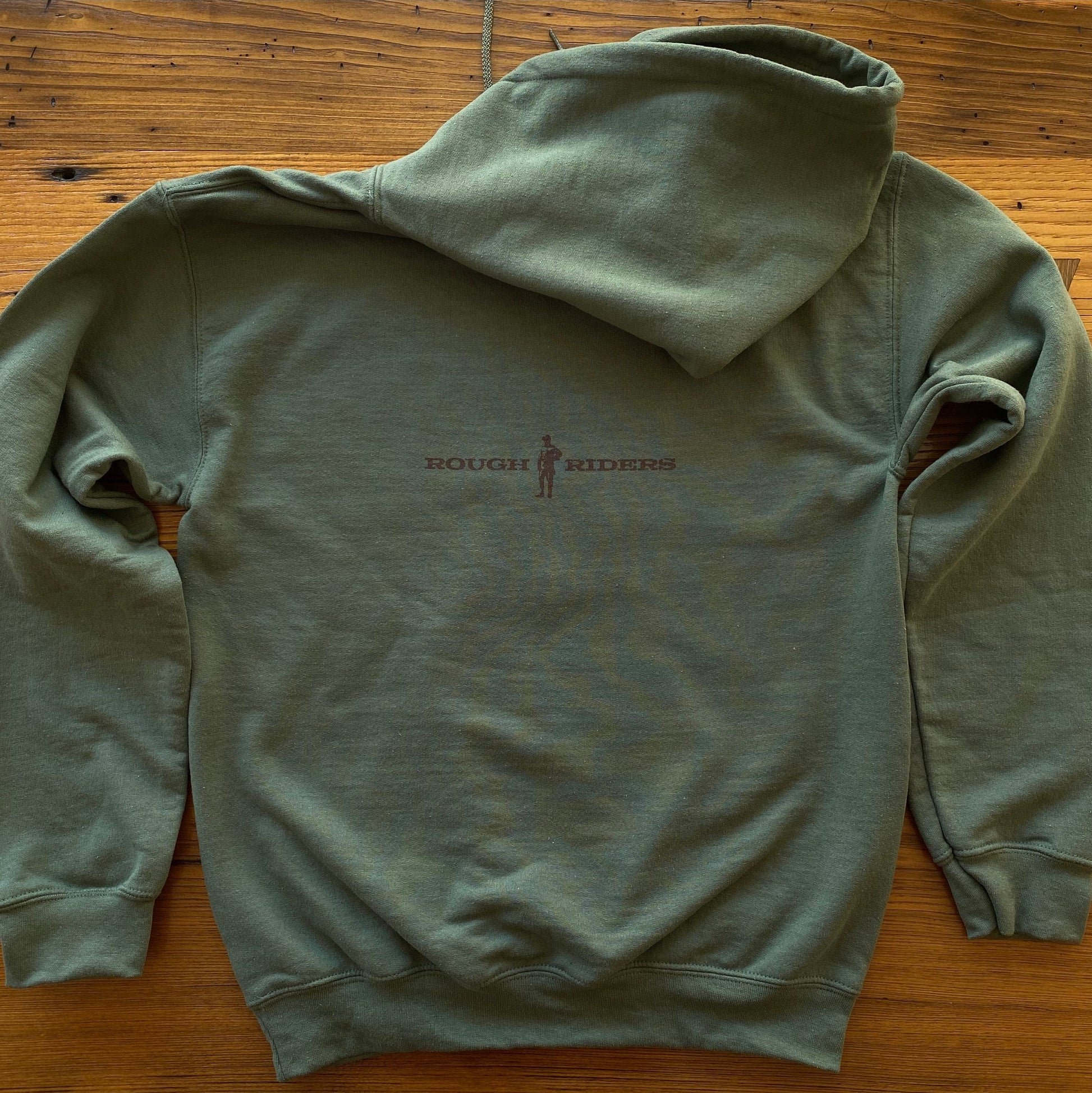 Back of Teddy Roosevelt "Rough Riders" Hooded sweatshirt from the History List Store
